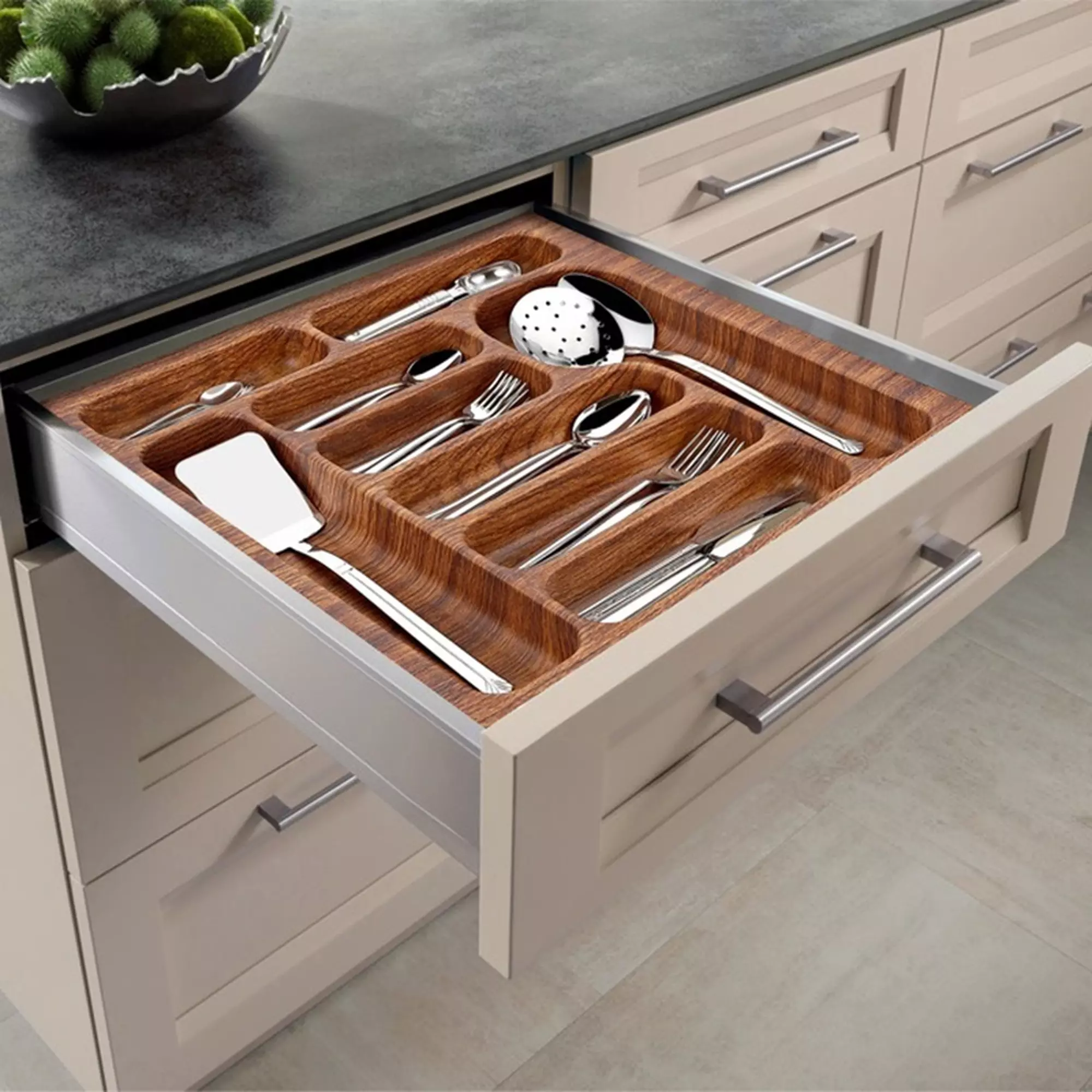 ящик для кухни выдвижной для столовых приборов